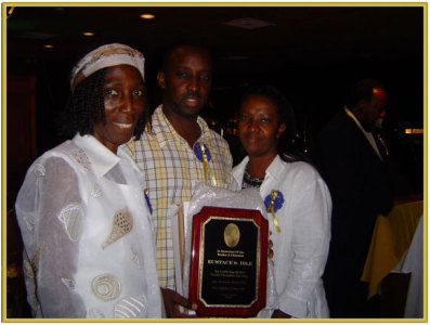 Accepting Plaque on Behalf of Brother Eustace
